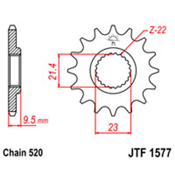 JT JT Gear Box Sprockets G/B 1577-15 (441)